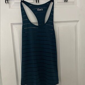 Zara Women's Navy Sheer Striped Tank Top